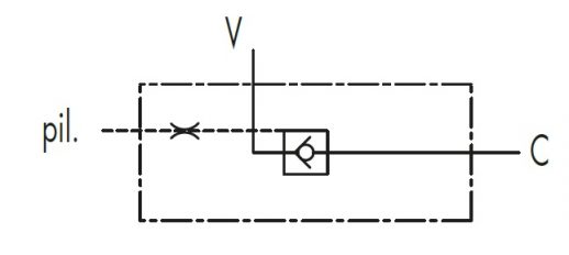 Гидравлическая схема обозначения V0275-VBL/3 SE 3/8 - Гидрозамок одностороннего действия