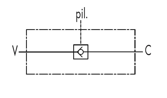 Гидравлическая схема обозначения V0201-VBPSL 1/4 - Гидрозамок одностороннего действия