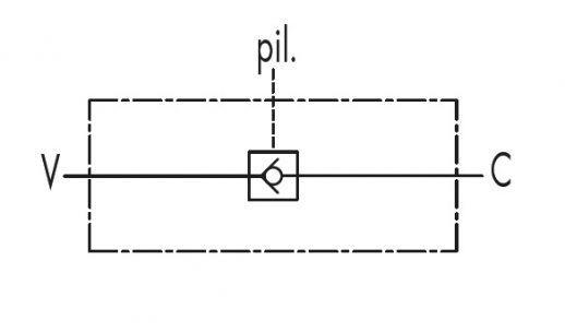 Гидравлическая схема обозначения V0204-VBPSL 3/4 - Гидрозамок одностороннего действия