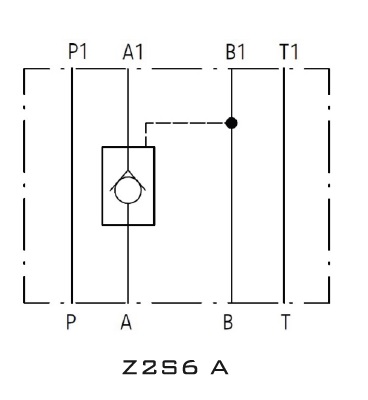 Схема Z2S6BA, клапан по линии А