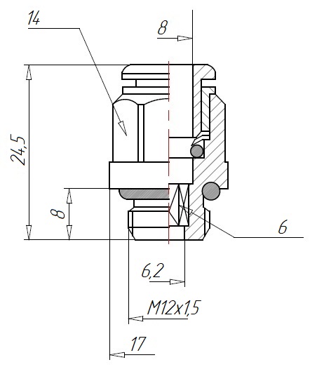 2L01102 - M12x1.5 - 8 мм, размеры