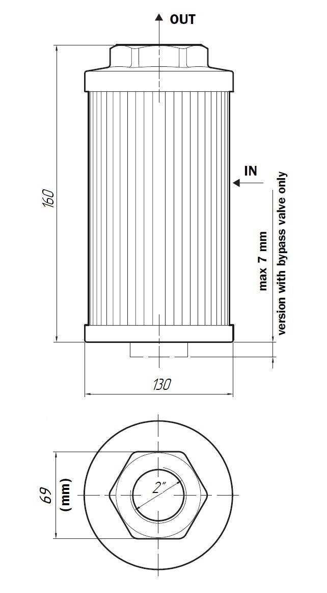 Размеры всасывающего фильтра STR1402
