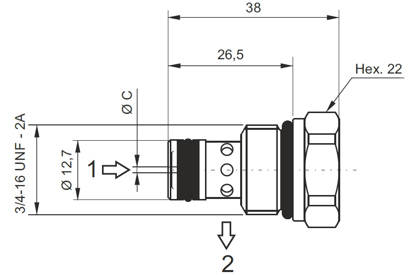 Габариты и технические характеристики клапана VSC6