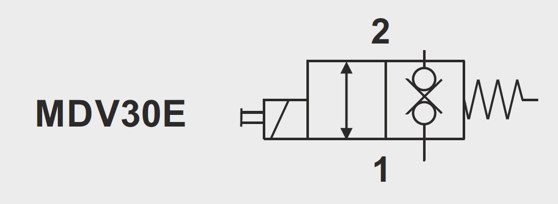 Схема MDV30E0000 - электромагнитный клапан НЗ 2/2(распределитель)SAE08, 3/4-16UNF
