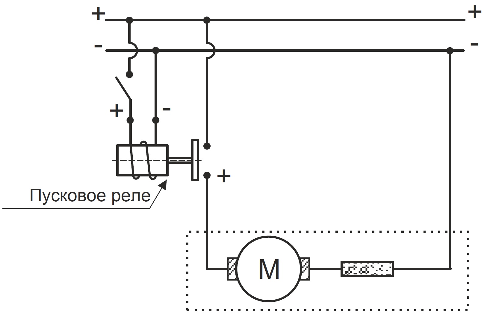 Схема электрического подключения пусковое реле M47TC0001