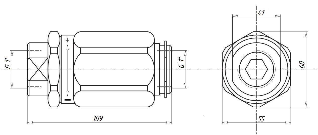 Габаритные размеры клапана V0580-VRF 1