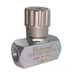 STB120 - дроссель двусторонний, G1/2", 50 л/мин, 400 бар, трубный монтаж