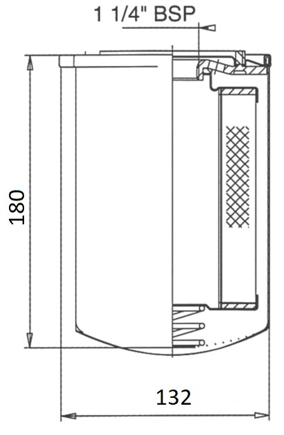 Габаритные и монтажные размеры фильтрующего картриджа CS10BNR