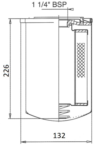 Габаритные и монтажные размеры фильтрующего картриджа CS15ANA