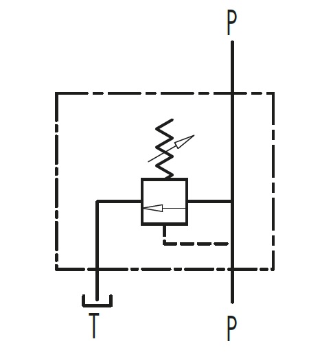 V0690/180-VMP 3/8 - предохранительный клапан, G1/4" BSP, 40 л/мин, Pmax=350 бар, Pнастр=10-180 бар