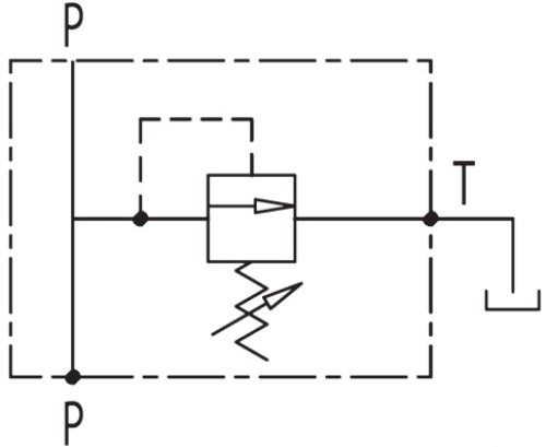 V0735/200-VMP 1 - предохранительный клапан, G1" BSP, 160 л/мин, Pmax=400 бар, Pнастр=20-200 бар