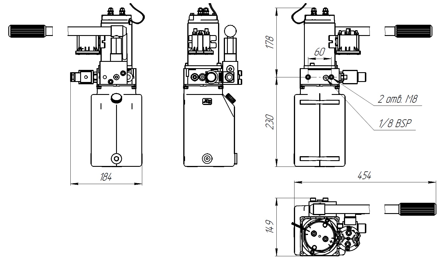 Габаритные размеры GP0.3/12-MB1.3/2(V)-12