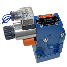 DBW10A2-5X/100CW220RZ5L - клапан давления с разгрузкой электромагнит 220V RAC, НЗ, установка на плиту, до 250 л/мин, настройка до 315 бар, Pmax=350 Бар