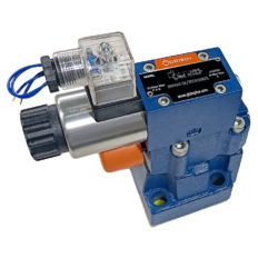 DBW10A2-5X/315CW220RZ5L - клапан давления с разгрузкой электромагнит 220V RAC, НЗ, установка на плиту, до 250 л/мин, настройка до 315 бар, Pmax=350 Бар